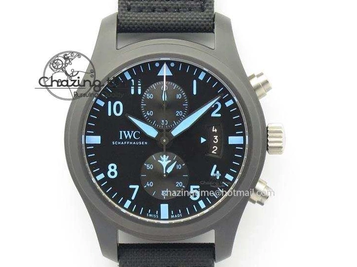 MIROTIME 0812 Pilot Chrono IW388003 Real Ceramic V6F 1:1 Best Edition On Black Nylon Strap A StreetReady 7284